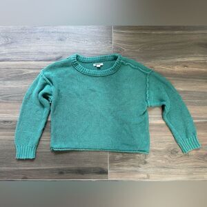 Small Blue/Green American Eagle Women's Sweater knit 100% cotton Cropped